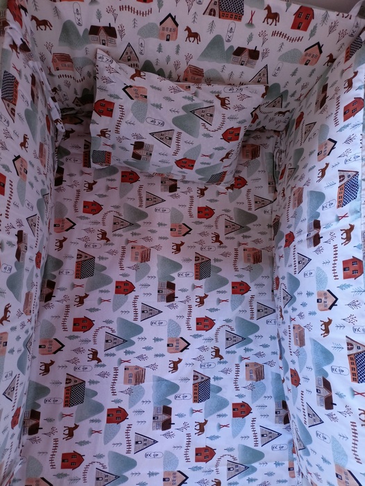 Baby Cradle Dowry 3 Piece Set-> Panta - Bed sheet- Pillow case EFHI Colorful 
