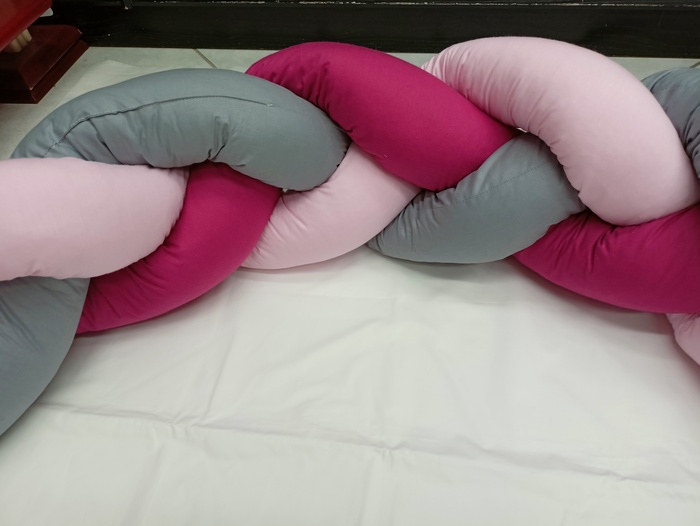Braid Bed EFHI 1 Piece EFHI Fuchsia-Pink-Grey 