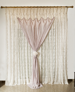 Balcony Door Lace Curtain with Additional Curtain Trap on it