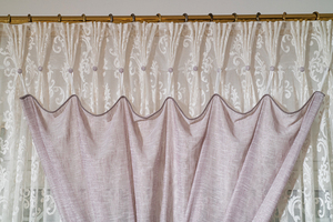 Balcony Door Lace Curtain with Additional Curtain Trap on it Photo 3