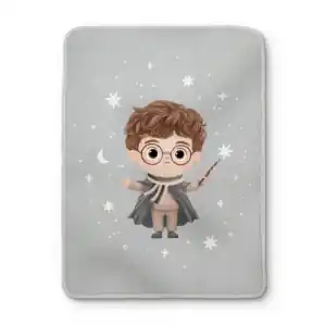 Children's Single Blanket 1 Piece Wizard BOREA Gray
