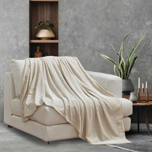 Two-Seater Sofa Throw Jungle BOREA 170x240 Ecru  