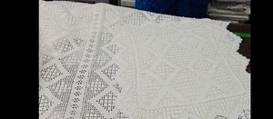 Κουβέρτα Πλεκτή - Κεντητή Υπέρδιπλη Σέτ 3Τμχ ΕΥΧΗ 220x210 Λευκό  Φωτογραφία 9