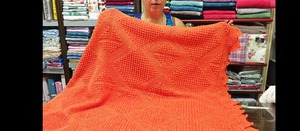 Knitted - Embroidered Blanket Super Double EFHI 200x230 Cinnamon Orange 